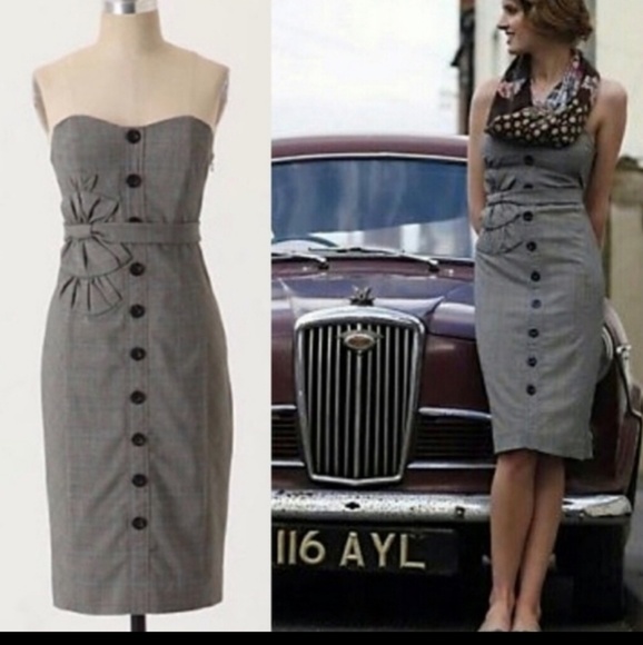 Anthropologie Dresses & Skirts - Anthropologie Floreat Adornedplaid strapless dress